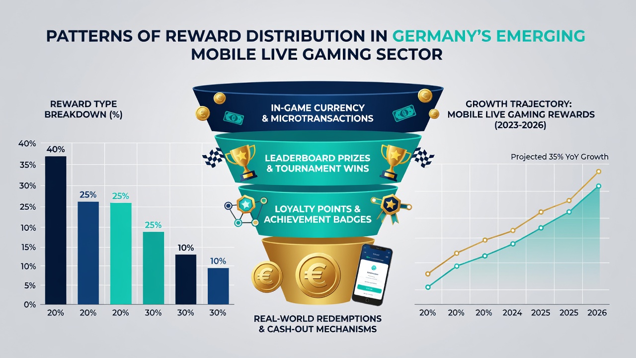 Detaillierte Grafik zu Belohnungspfaden und Verteilungsstatistiken im deutschen mobilen Live-Gaming